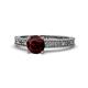 1 - Florian Classic 6.50 mm Round Red Garnet Solitaire Engagement Ring 