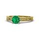 1 - Florian Classic 6.00 mm Round Emerald Solitaire Engagement Ring 