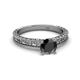 4 - Florian Classic 6.00 mm Round Black Diamond Solitaire Engagement Ring 