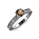 3 - Florian Classic 6.50 mm Round Smoky Quartz Solitaire Engagement Ring 