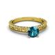 4 - Florian Classic 6.50 mm Round London Blue Topaz Solitaire Engagement Ring 