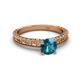 4 - Florian Classic 6.50 mm Round London Blue Topaz Solitaire Engagement Ring 