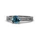 1 - Florian Classic 6.00 mm Round Blue Diamond Solitaire Engagement Ring 