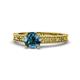 1 - Florian Classic 6.00 mm Round Blue Diamond Solitaire Engagement Ring 