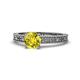 1 - Florian Classic 6.00 mm Round Yellow Diamond Solitaire Engagement Ring 