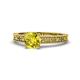 1 - Florian Classic 6.00 mm Round Yellow Diamond Solitaire Engagement Ring 