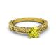 4 - Florian Classic 6.00 mm Round Yellow Diamond Solitaire Engagement Ring 