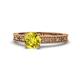 1 - Florian Classic 6.00 mm Round Yellow Diamond Solitaire Engagement Ring 