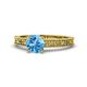 1 - Florian Classic 6.50 mm Round Blue Topaz Solitaire Engagement Ring 