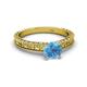 4 - Florian Classic 6.50 mm Round Blue Topaz Solitaire Engagement Ring 