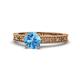 1 - Florian Classic 6.50 mm Round Blue Topaz Solitaire Engagement Ring 