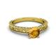 4 - Florian Classic 6.50 mm Round Citrine Solitaire Engagement Ring 