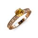 3 - Florian Classic 6.50 mm Round Citrine Solitaire Engagement Ring 