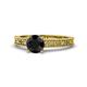 1 - Florian Classic 6.00 mm Round Black Diamond Solitaire Engagement Ring 