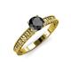 3 - Florian Classic 6.00 mm Round Black Diamond Solitaire Engagement Ring 