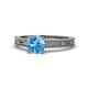 1 - Florian Classic 6.50 mm Round Blue Topaz Solitaire Engagement Ring 