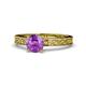 1 - Cael Classic 6.50 mm Round Amethyst Solitaire Engagement Ring 