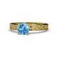 1 - Cael Classic 6.50 mm Round Blue Topaz Solitaire Engagement Ring 