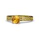 1 - Cael Classic 6.50 mm Round Citrine Solitaire Engagement Ring 