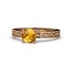 1 - Cael Classic 6.50 mm Round Citrine Solitaire Engagement Ring 