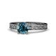 1 - Cael Classic 6.50 mm Round Blue Diamond Solitaire Engagement Ring 