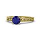 1 - Rachel Classic 6.00 mm Round Blue Sapphire Solitaire Engagement Ring 