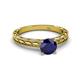4 - Rachel Classic 6.00 mm Round Blue Sapphire Solitaire Engagement Ring 