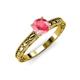 3 - Rachel Classic 6.50 mm Round Pink Tourmaline Solitaire Engagement Ring 