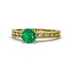 1 - Rachel Classic 6.00 mm Round Emerald Solitaire Engagement Ring 