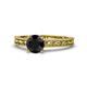 1 - Rachel Classic 6.00 mm Round Black Diamond Solitaire Engagement Ring 