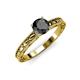 3 - Rachel Classic 6.00 mm Round Black Diamond Solitaire Engagement Ring 