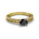4 - Rachel Classic 6.00 mm Round Black Diamond Solitaire Engagement Ring 