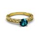 4 - Rachel Classic 6.00 mm Round Blue Diamond Solitaire Engagement Ring 