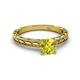 4 - Rachel Classic 6.00 mm Round Yellow Diamond Solitaire Engagement Ring 