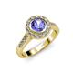 3 - Ara Tanzanite and Diamond Halo Engagement Ring 