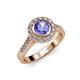 3 - Ara Tanzanite and Diamond Halo Engagement Ring 