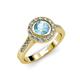 3 - Ara Aquamarine and Diamond Halo Engagement Ring 