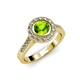 3 - Ara Peridot and Diamond Halo Engagement Ring 