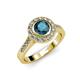 3 - Ara Blue and White Diamond Halo Engagement Ring 