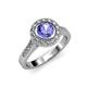 3 - Ara Tanzanite and Diamond Halo Engagement Ring 