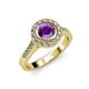 3 - Ara Amethyst and Diamond Halo Engagement Ring 