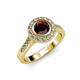 3 - Ara Red Garnet and Diamond Halo Engagement Ring 