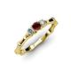 2 - Twyla Diamond and Red Garnet Three Stone Ring 