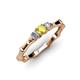 2 - Twyla Diamond and Yellow Sapphire Three Stone Ring 