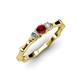 2 - Twyla Diamond and Ruby Three Stone Ring 