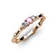 2 - Twyla Diamond and Pink Tourmaline Three Stone Ring 