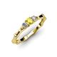 2 - Twyla Diamond and Yellow Sapphire Three Stone Ring 