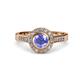 4 - Ara Tanzanite and Diamond Halo Engagement Ring 