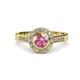 4 - Ara Pink Tourmaline and Diamond Halo Engagement Ring 
