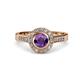 4 - Ara Amethyst and Diamond Halo Engagement Ring 